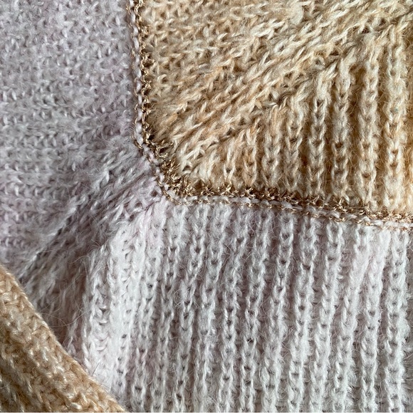 🍂 ONLY IVORY TAN METALLIC STRIPE CHUNKY KNIT SWEATER! - Picture 16 of 16